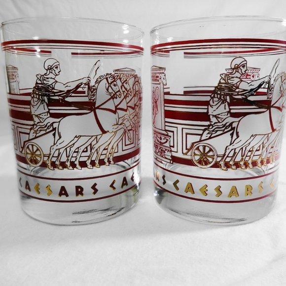 CAESARS PALACE Las Vegas Pair of Drink Glasses - Picture 1 of 8